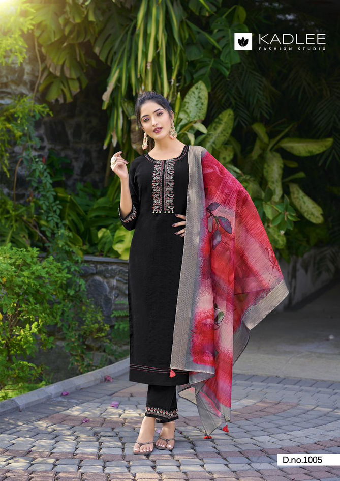 Nazakat By Kadlee Viscose Weaving Designer Kurti With Bottom Dupatta Wholesale Price In Surat